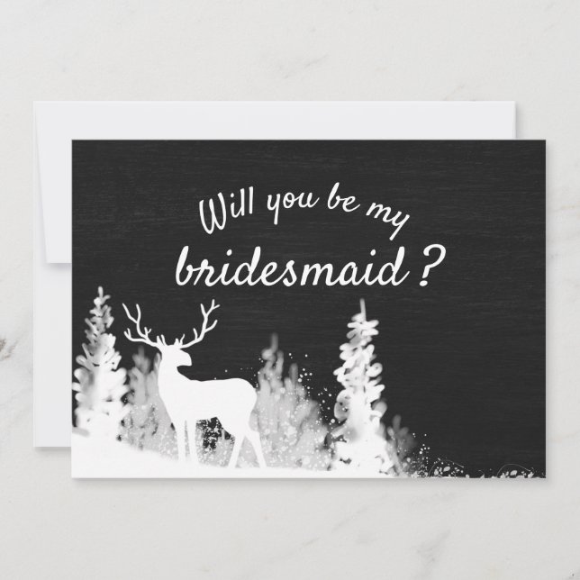 Weihnachtsfeier Rentiers | Bridesmaid Einladung (Vorderseite)