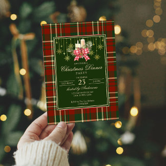 Weihnachtsfeier rot grün kariert Tannenbaum Schlei Einladung