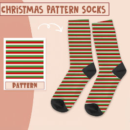 Weihnachtsfeier Rot und Grün Muster Socken