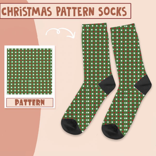 Weihnachtsfeier Rot und Grün Muster Socken (Von Creator hochgeladen)