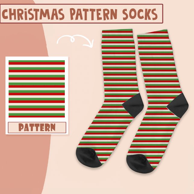 Weihnachtsfeier Rot und Grün Muster Socken (Von Creator hochgeladen)