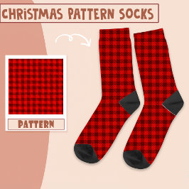 Weihnachtsfeier Rot und Schwarz Muster Socken