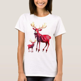 Weihnachtsfeier Rote Rentiere Stylisch T-Shirt