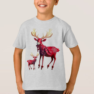 Weihnachtsfeier rotes Rentier stilvoll T-Shirt