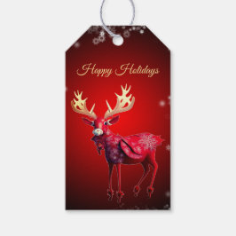 Weihnachtsfeier Rotes Rentier Winterferien Geschenkanhänger