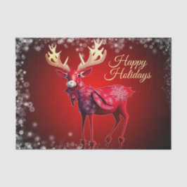 Weihnachtsfeier Rotes Rentier Winterferien Seidenpapier