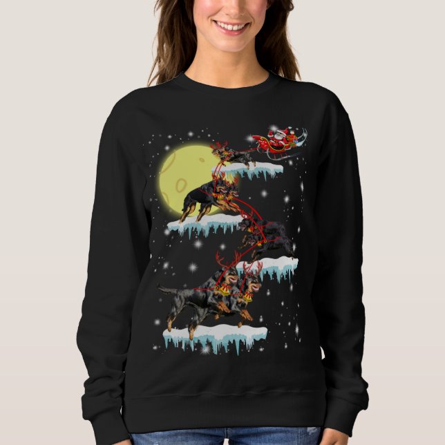Weihnachtsfeier Rottweiler Rentier C Sweatshirt (Vorderseite)