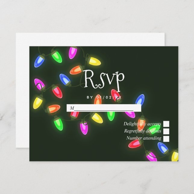 Weihnachtsfeier RSVP Karte (Vorne/Hinten)