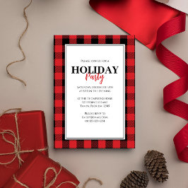 Weihnachtsfeier Rustic Red Buffalo Kariert Einladung