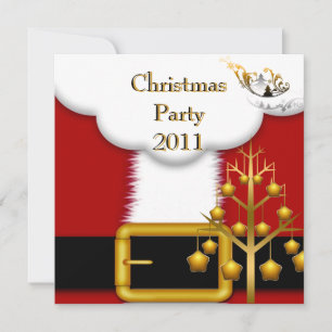 Weihnachtsfeier Santa-Anzug Rot Xmas Einladung