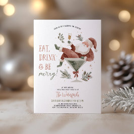 Weihnachtsfeier Santa Martini Einladung