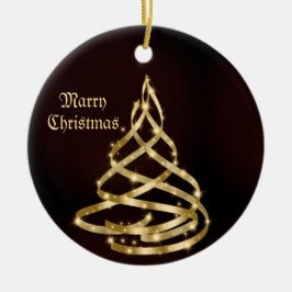 Weihnachtsfeier Shiny Golden Ribbon Tree Keramik Ornament