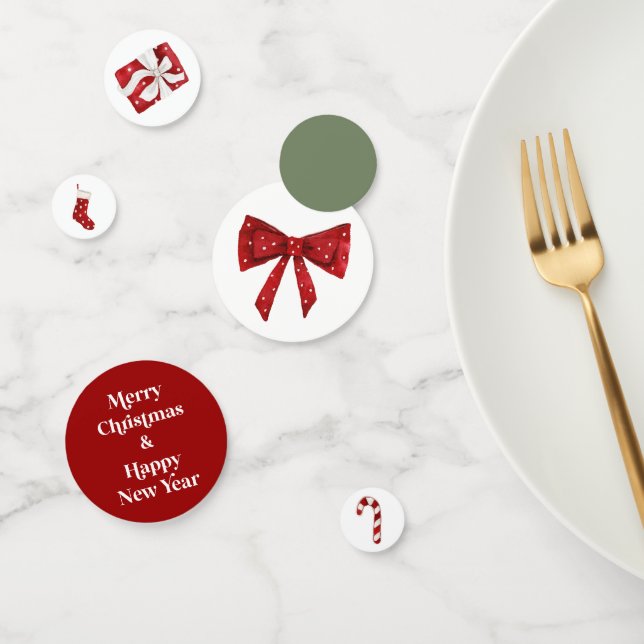 Weihnachtsfeier Tischkonfetti Roter Bogen Tischdek Konfetti (Gruppe)