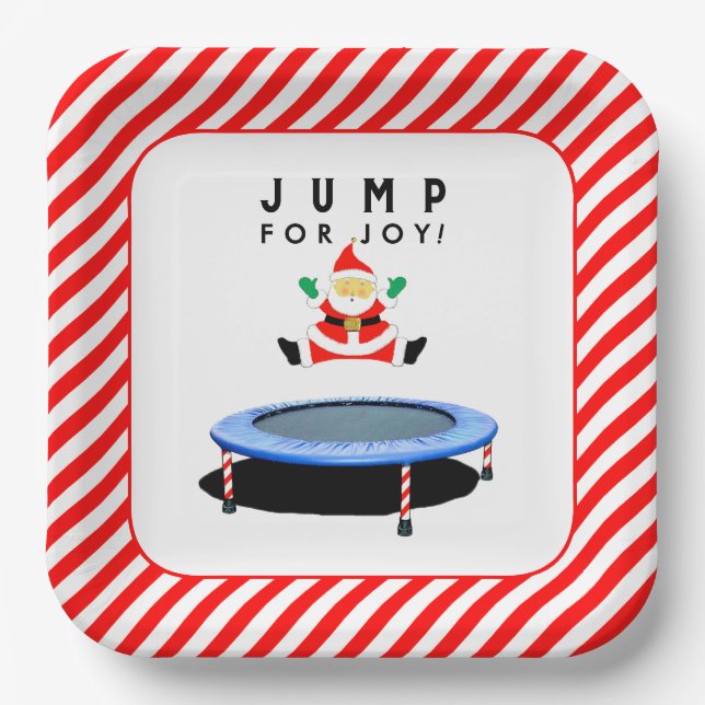 Weihnachtsfeier Trampolin Pappteller (Vorderseite)