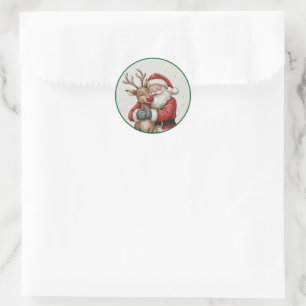 Weihnachtsfeier und Bierherz - Trending Now Runder Aufkleber