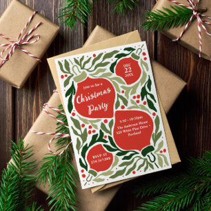 Weihnachtsfeier und Weihnachtsfeier Feiertagskarte