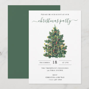 Weihnachtsfeier Urlaub Vintage Elegant Einladung