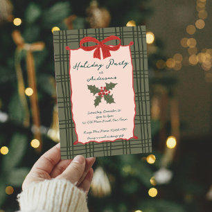 Weihnachtsfeier vintage retro Streifen Weihnachten Einladung