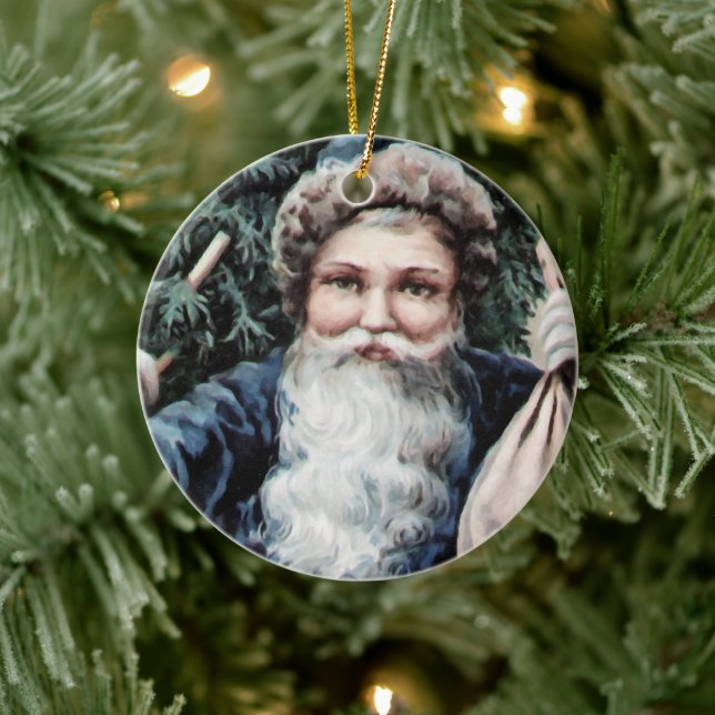 Weihnachtsfeier Vintager Weihnachtsmann Keramik Ornament (Baum)