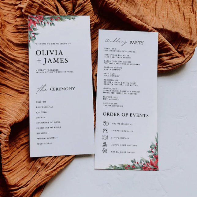 Weihnachtsfeier Vorlage des Programms (Christmas Wedding Ceremony Program Template)