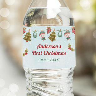 Weihnachtsfeier Wasserflaschenetikett