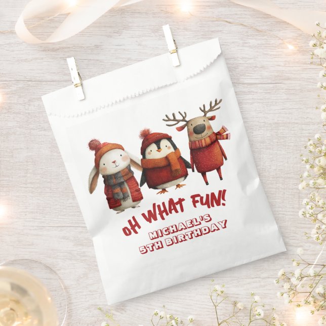 Weihnachtsfeier Weihnachten Kinder Geburtstagspart Geschenktütchen (Ausgeschnitten)