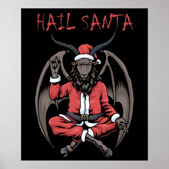 Weihnachtsfeier Weihnachtsfeiertag Ziege Baphomet Poster (Vorne)