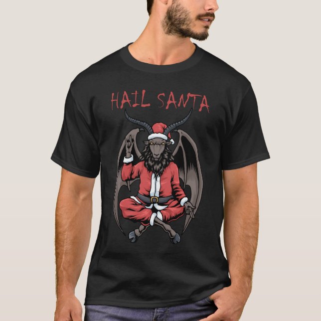 Weihnachtsfeier Weihnachtsfeiertag Ziege Baphomet T-Shirt (Vorderseite)
