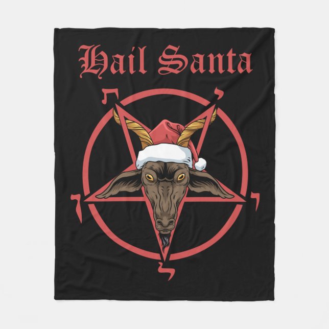 Weihnachtsfeier Weihnachtsfeiertag Ziege Satan Bap Fleecedecke (Vorderseite)
