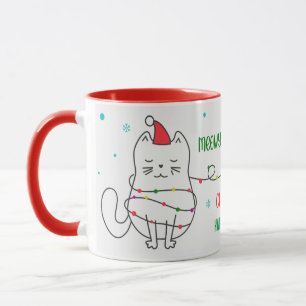 Weihnachtsfeier - Weihnachtskat & -baum Tasse