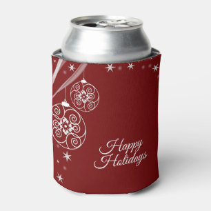 Weihnachtsfeier Weiße Ornamente Sterne Rot Elegant Dosenkühler