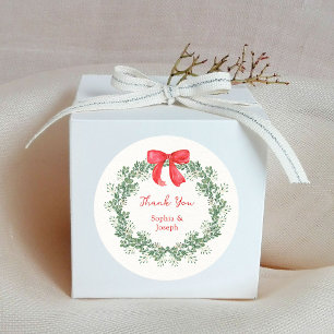 Weihnachtsfeier Whimsical Holiday Wedding Runder Aufkleber
