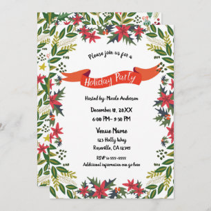 Weihnachtsfeier Whimsisches Blumengebirge Einladung