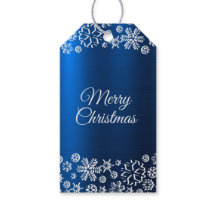Weihnachtsfeier White Snowflakes Navy Blue