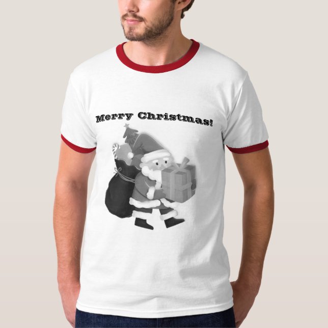 Weihnachtsfeier Wünsche Ringer drucken T-Shirt (Vorderseite)