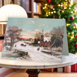 Weihnachtsfeierabend Grußkarte Feiertagskarte