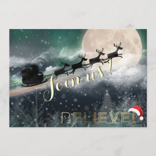 Weihnachtsfeierliche Party Einladung Santa Sleigh 