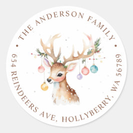 Weihnachtsfeierliche Rücksendeadresse der Wasserfa Runder Aufkleber