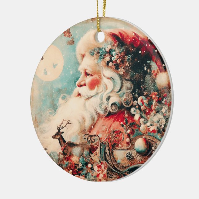 Weihnachtsfeierlichkeiten für den Baum Keramik Ornament (Links)