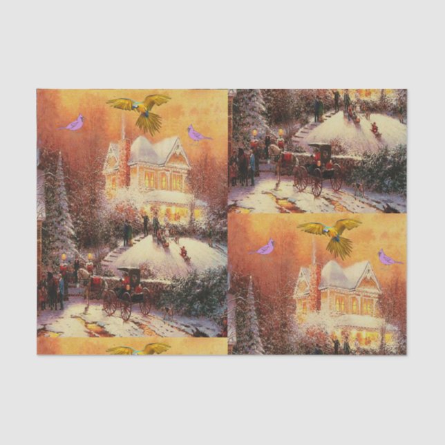 Weihnachtsfeierlichkeiten Seidenpapier (Vorderseite)