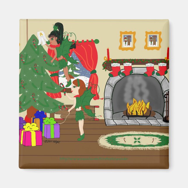 Weihnachtsfeiern, die das Baummagazin trimmen Magnet (Vorne)