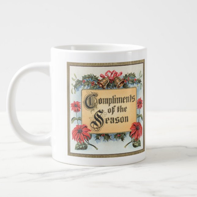 Weihnachtsfeiern in Verziertem Rahmen Jumbo-Tasse (Links)