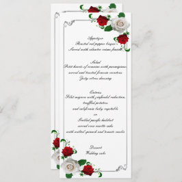 Weihnachtsfeiern mit Rosen und Weißrosen Menükarte