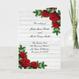 Weihnachtsfeiern mit rote Rosen und Kiefern Programm