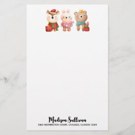 Weihnachtsfeiern - Rentiere, Bären und Kaninchen Briefpapier