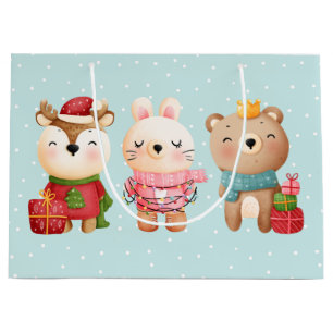 Weihnachtsfeiern - Rentiere, Bären und Kaninchen Große Geschenktüte