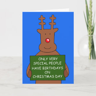 Weihnachtsfeiertag 25. Dezember Geburtstag Rentier Feiertagskarte