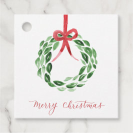 Weihnachtsfeiertag auf dem Watercolor-Wreath-Platz Geschenkanhänger