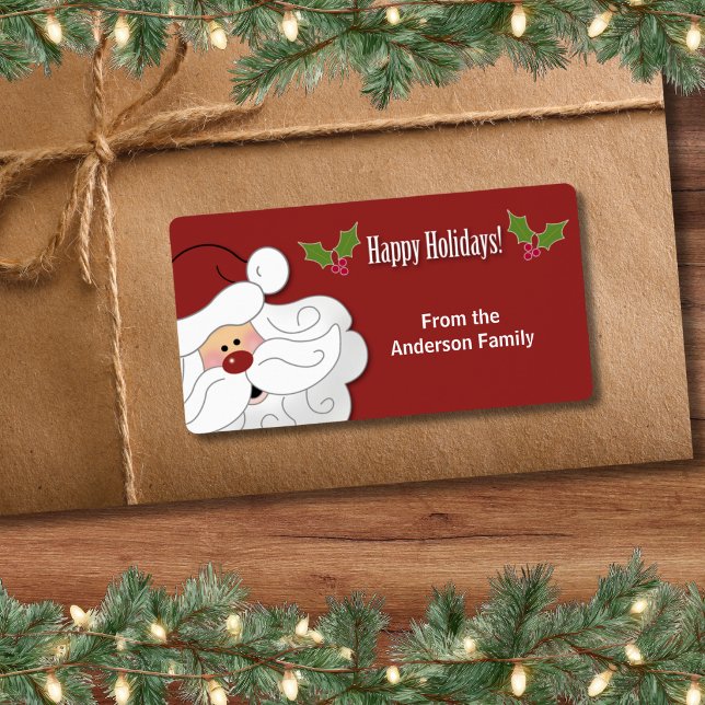 Weihnachtsfeiertag Backen / Cookie Aufkleber (rot) (

Santa Claus Happy Holidays Christmas Labels )