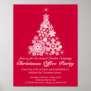 Weihnachtsfeiertag Baum rotes Büroposter Poster